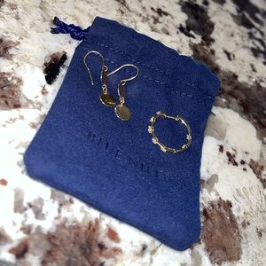Blue Nile Drop Gold Earrings and ONE Blue Nile gold diamond Hoop Earring